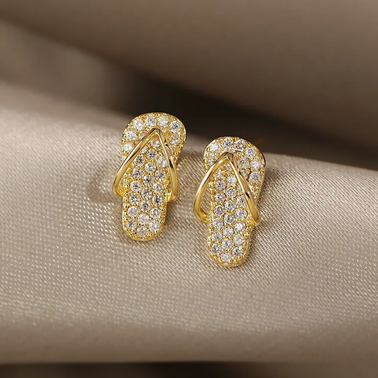 Boucles d'oreilles en flip-flop doré pailleté