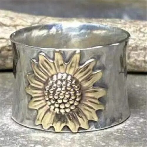 Bague Vintage en Or Tournesol