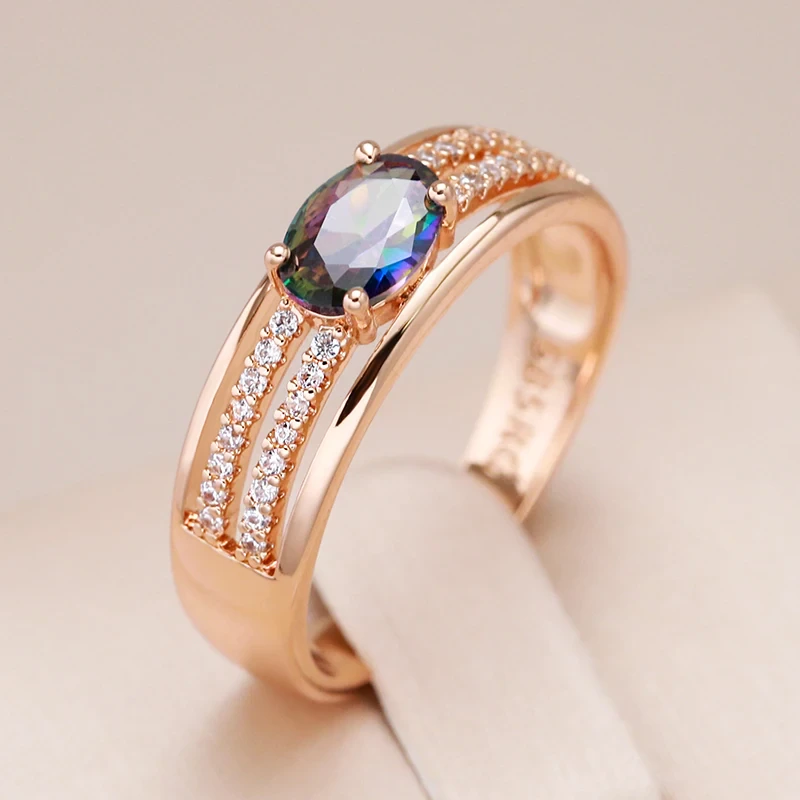 Bague élégante en zirconium multicolore