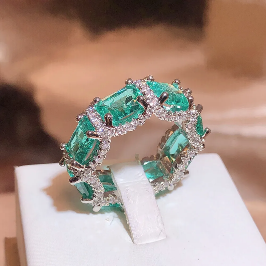 Bague Élégante en Cristal Turquoise