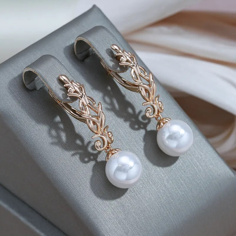 Boucles d'oreilles élégantes en perles pendantes