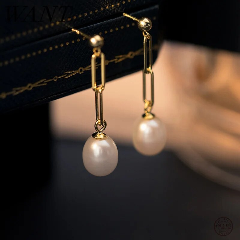 Boucles d'oreilles vintage avec perles pendantes