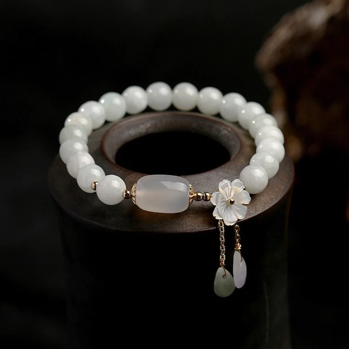 Bracelet en Aigue-marine avec Perles