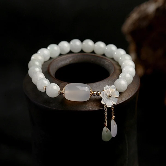 Bracelet en Aigue-marine avec Perles