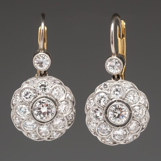 Boucles d'oreilles en cristal mandala rond vintage