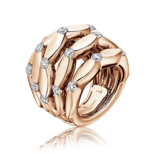 Bague en Or avec Dioxide de Zirconium en Couches