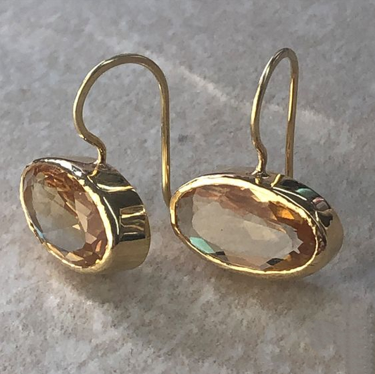 Boucles d'oreilles en cristal vintage en or