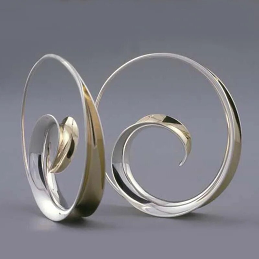 Boucles d'oreilles vintage avec vagues en spirale