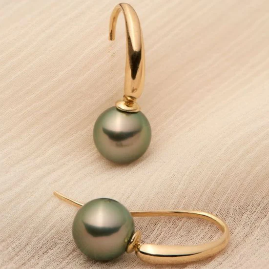 Boucles d'oreilles élégantes en perles d'olive