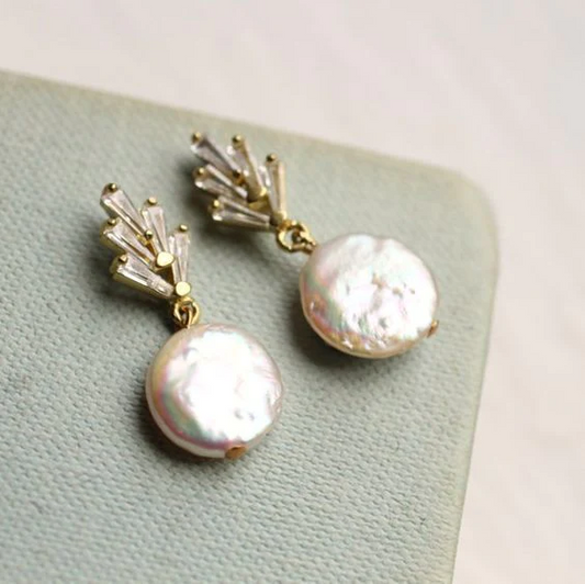 Boucles d'oreilles en perles baroques élégantes