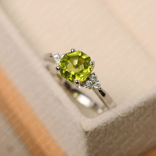 Bague en Cristal d'Olive en Argent