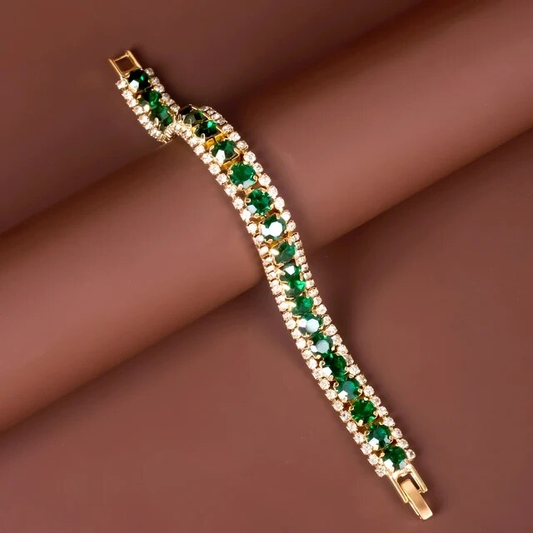 Bracelet vert doré