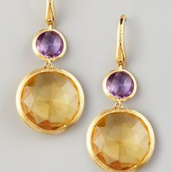 Boucles d'oreilles en verre cristal rond orange vintage