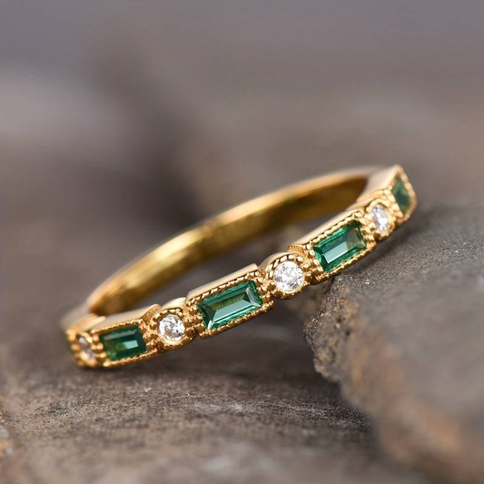 Bague en Zirconia Vert Vintage