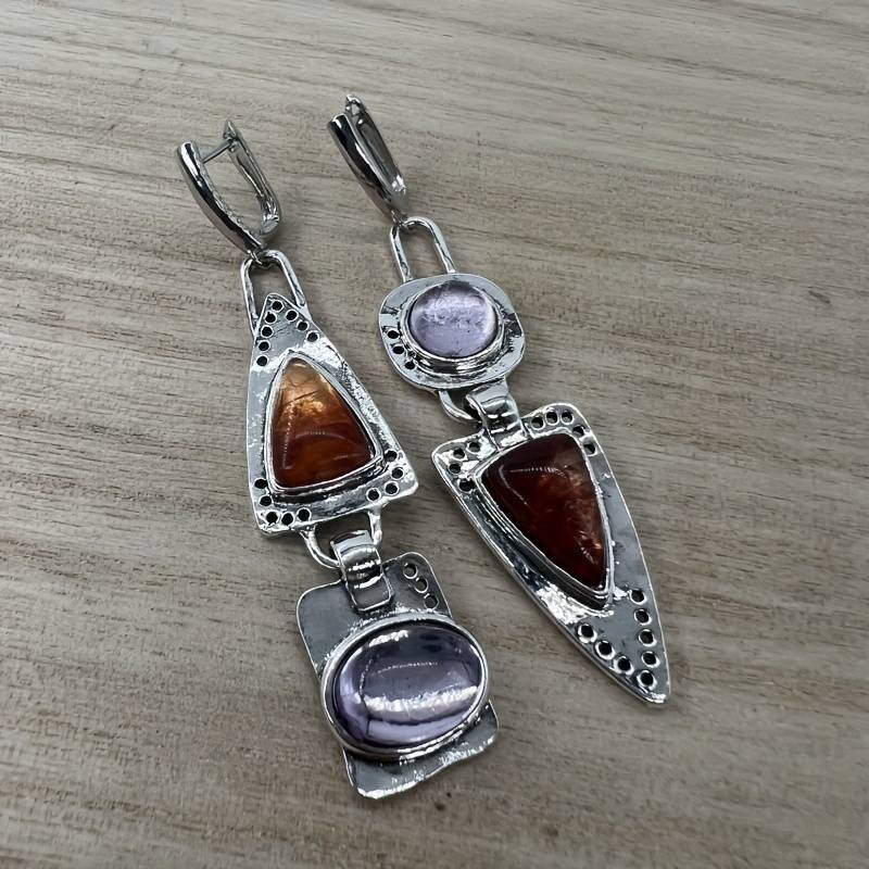 Boucles d'oreilles Vintage en Argent & Cristal