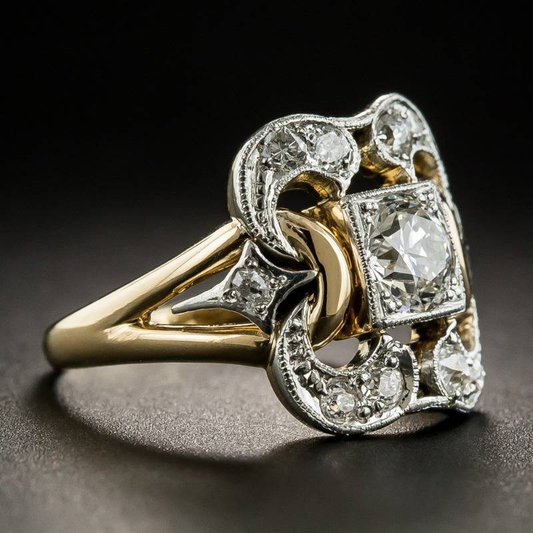 Bague en Zirconia Vintage en Or