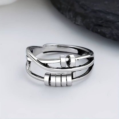 Bague Empilée Arbre en Argent Vintage