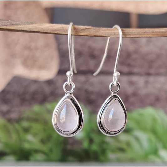 Boucles d'oreilles en cristal vintage blanches