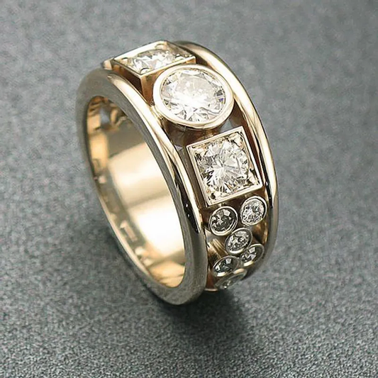 Bague en Zirconia Vintage Dorée