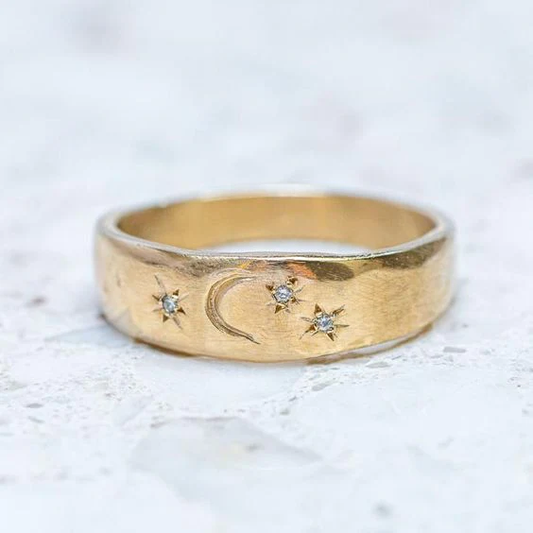 Bague de Nuit en Argent Sterling en Or Vintage