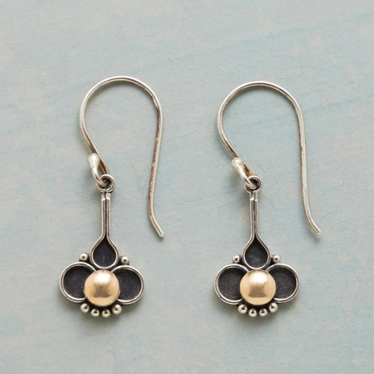 Boucles d'oreilles en perles vintage en forme de trèfle