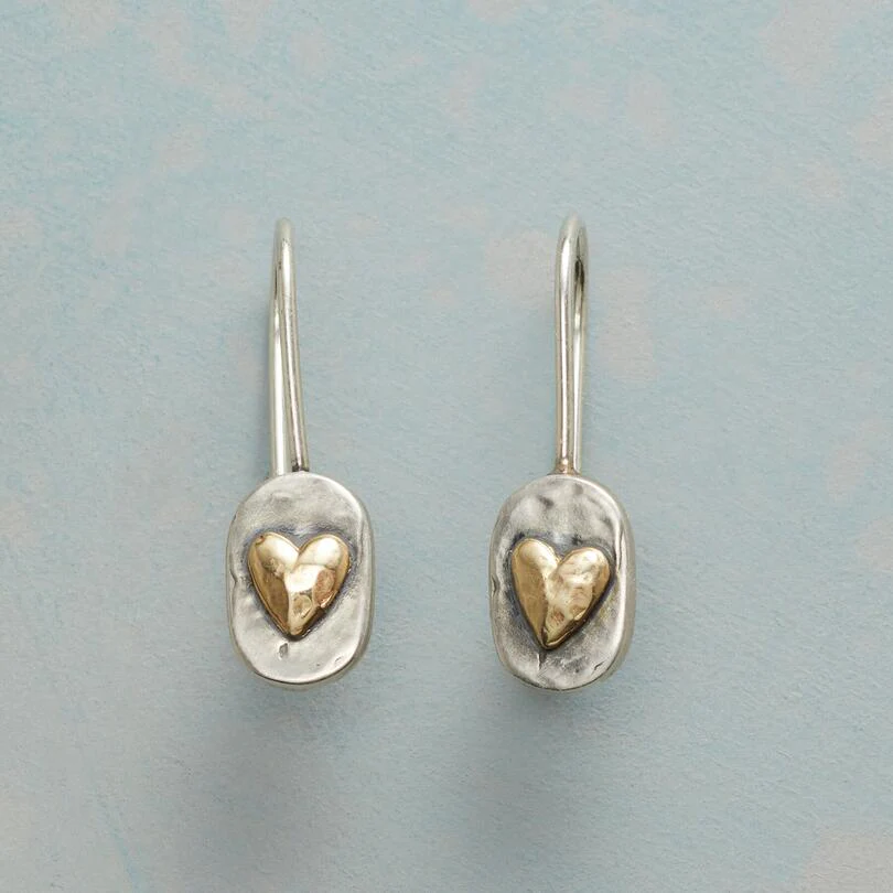 Boucles d'oreilles Cœur d'Or en Argent Vintage