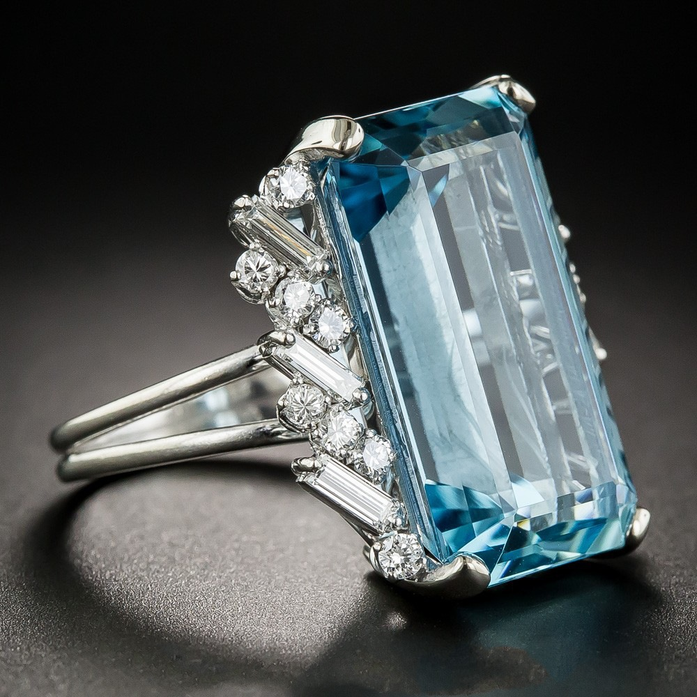 Bague Vintage Bleu Cristal