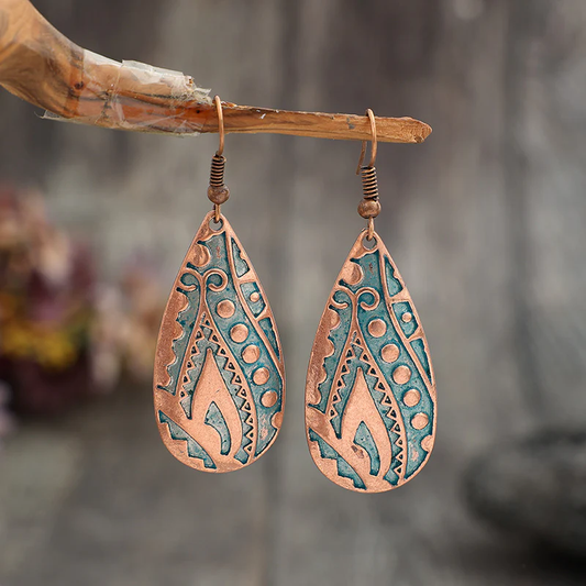 Boucles d'oreilles pendantes en bronze vintage