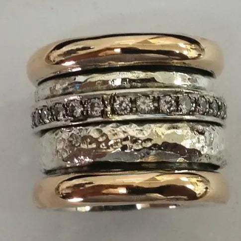 Bague Épaisse Superposée en Style Vintage
