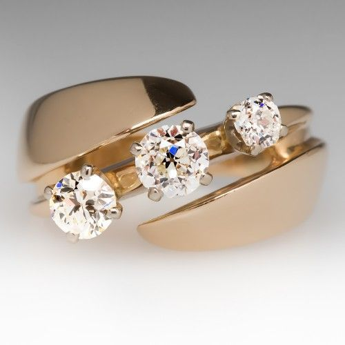 Bague Ouverte en Zirconia Vintage