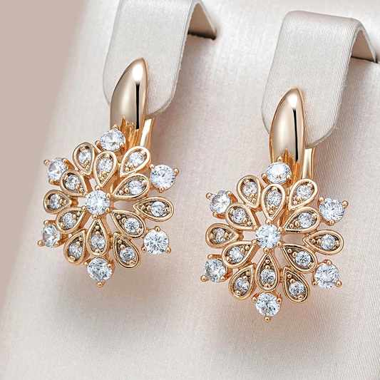 Boucles d'oreilles élégantes en or brillant