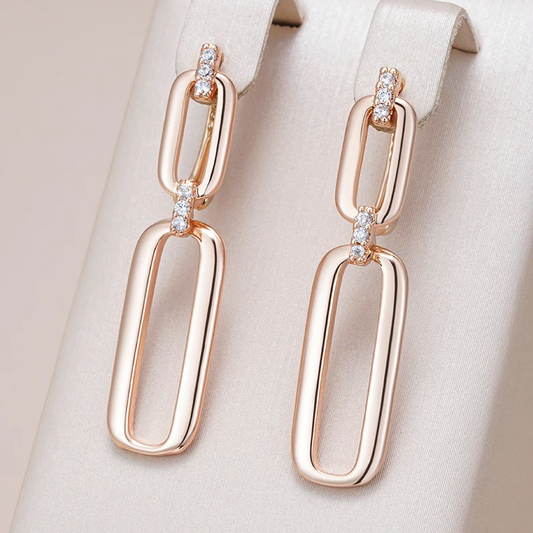 Boucles d'oreilles pendantes creuses en or