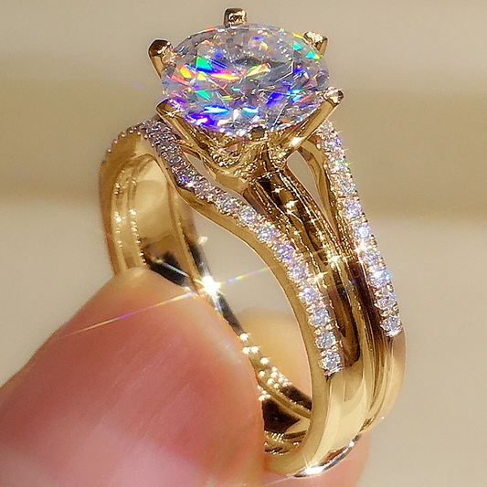 Bague vintage étincelante multicolore