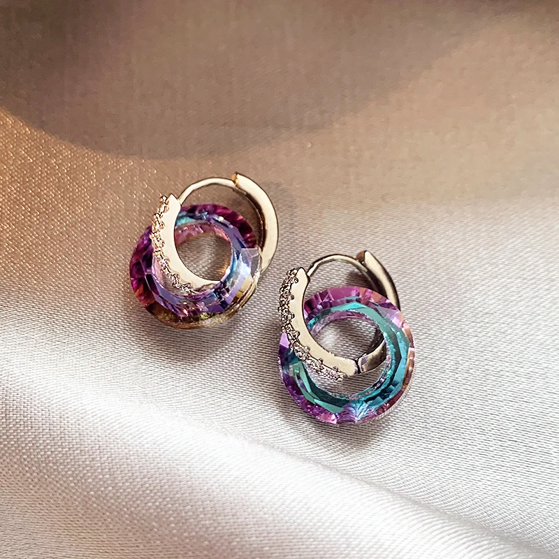 Boucles d'oreilles créoles élégantes multicolores