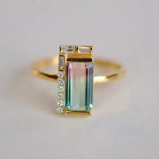 Bague Vintage en Cristal Multicolore