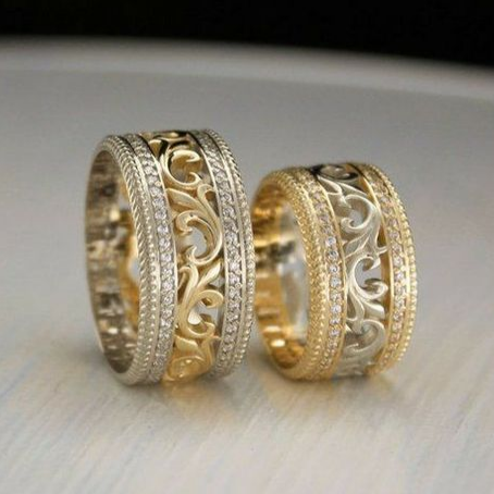 Bague Vintage Dorée pour Couple