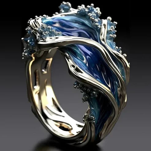 Bague Antique en Or Océan Wavy