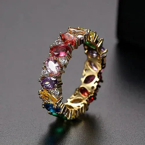 Bague en Zirconia Multicolore Vintage