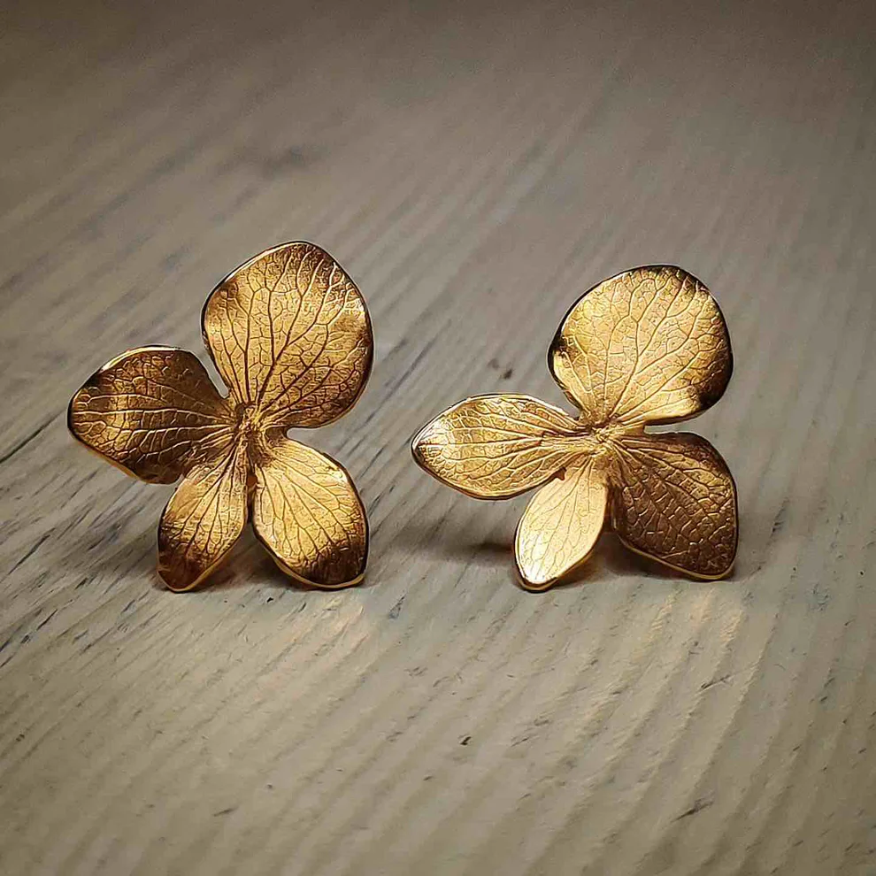 Boucles d'oreilles vintage en fleurs dorées