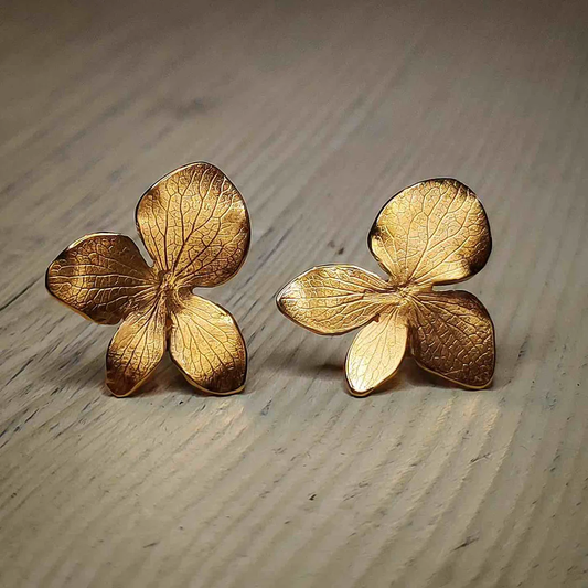 Boucles d'oreilles vintage en fleurs dorées