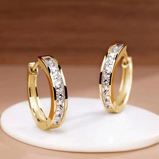 Boucles d'oreilles en or et cristal élégantes