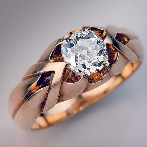 Bague Rose avec Cristal Vintage