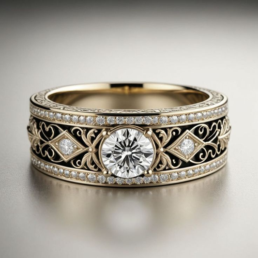 Bague Vintage Plaquée Or avec Cristal