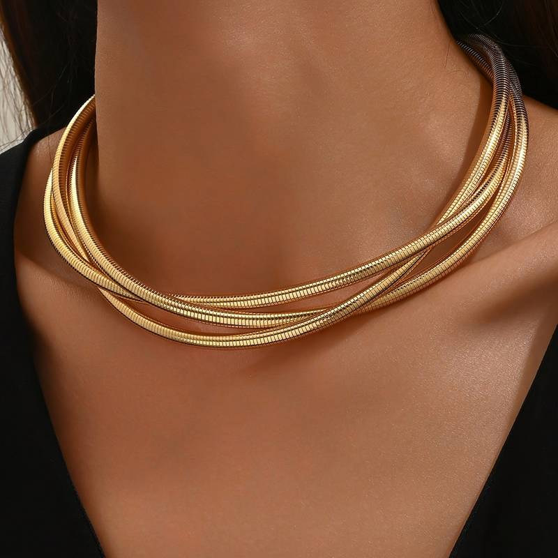 Collier Doré Vintage à Couches