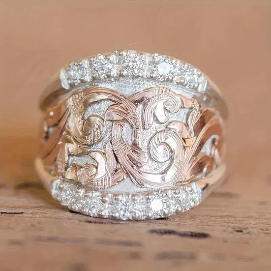 Bague Vintage en Argent et Rose