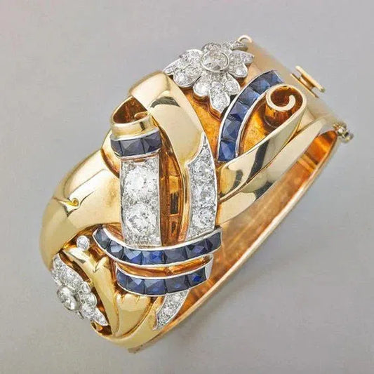 Bague Vintage en Or et Zirconia Bleu