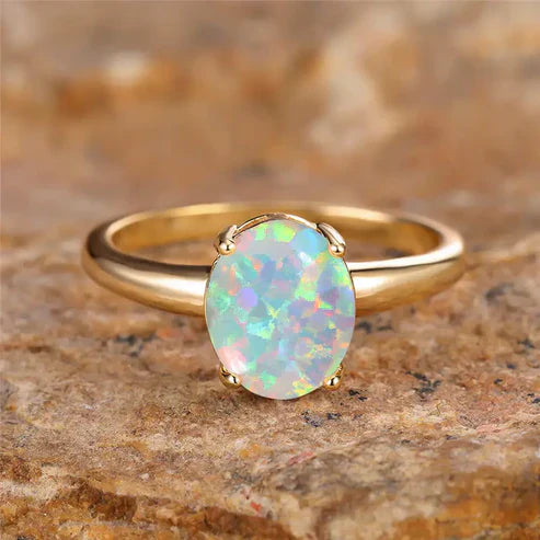 Bague Vintage en Opale Dorée