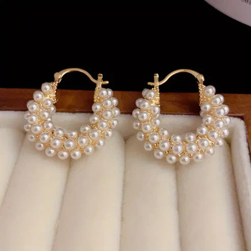 Boucles d'oreilles en or avec perles