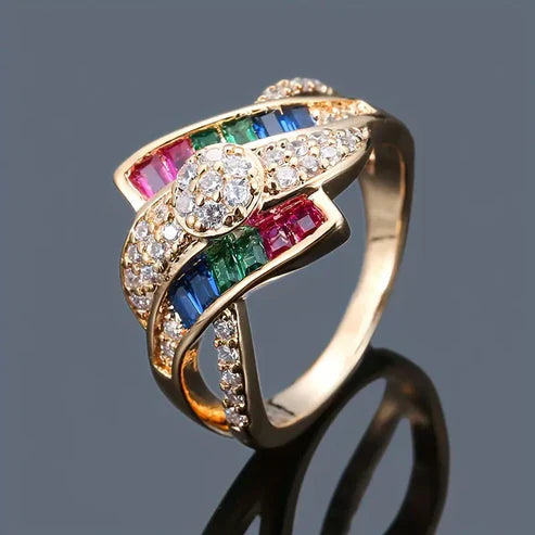 Bague en Or Irégulière Colorée