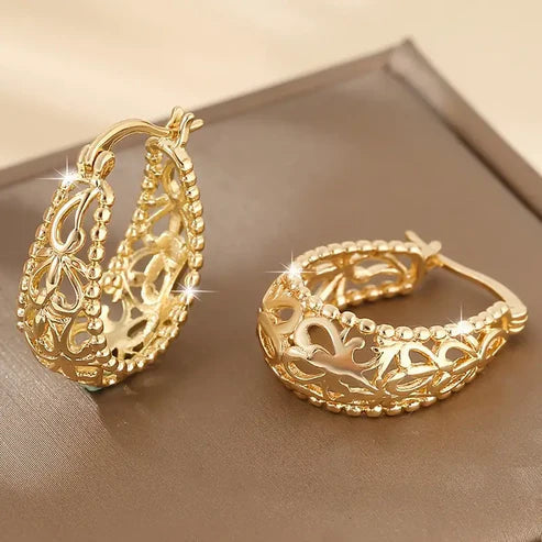 Boucles d'oreilles en panier creux doré